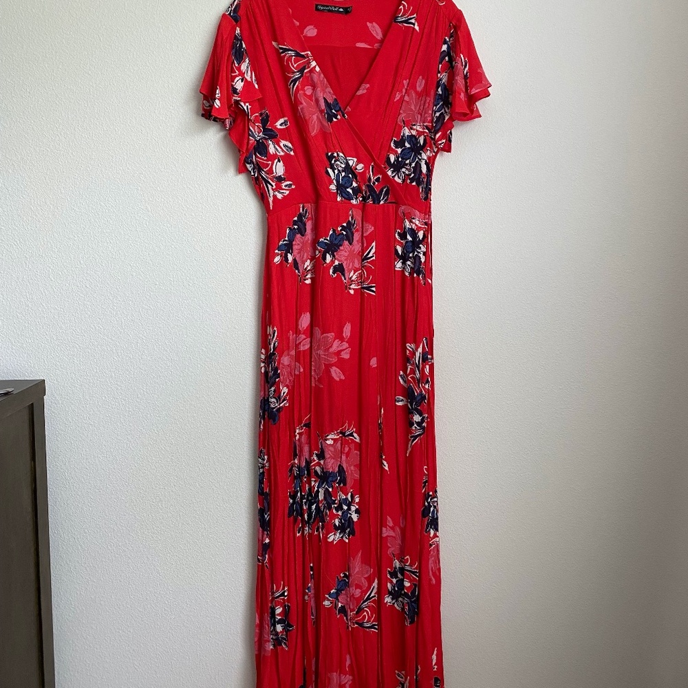 SIZE MEDIUM - Red, Floral Maxi Dress